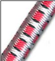 1/2 Multi-Colored (White with Red & Black) Fibertex Bungee Cord