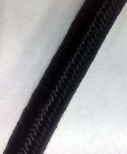 13/32 Polyester over Cotton Double Jacket Black Abrasion Resistant Double Jacket Bungee Cord
