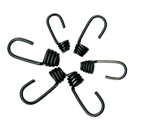 5MM (3/16) Black Plastic Coated Steel Bungee Hook