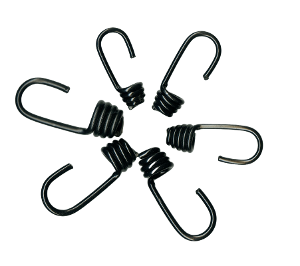 9MM (3/8) Black Plastic Coated Steel Bungee Hook