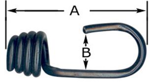 9MM (3/8) Black Plastic Coated Steel Bungee Hook