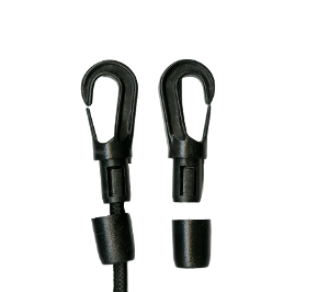8mm Black Plastic Two Piece Bungee Hook # 794 for 8MM (5/16) Bungee Cord