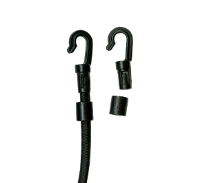 Two Piece Black Bungee Hook Without Tongue for 6MM (1/4) Bungee Cord