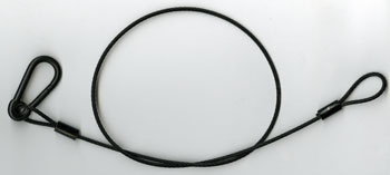 1/8 X 30 Black Powder Coated Safety Cable with 1/4 Snap