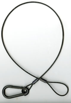 1/8 X 30 Black Powder Coated Safety Cable with 5/16 Snap