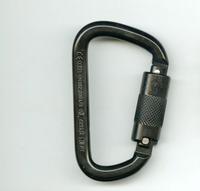 Black Modified-D Steel Carabiner (Auto-Lock) w/ Keeper Pin