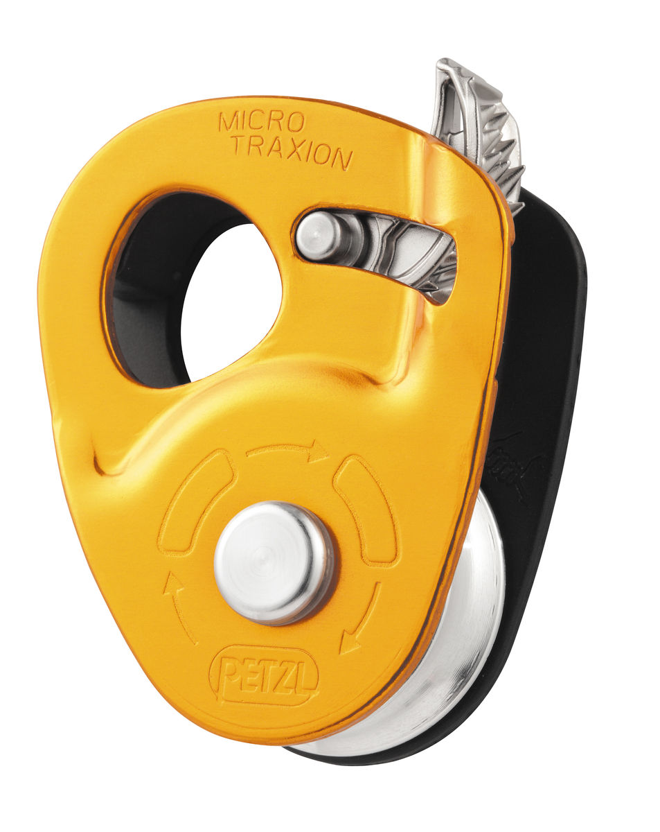 Petzl Micro Traxion Ultralight Capture Pulley-Gold