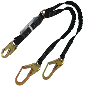 Rigger Safety 6 Fixed Shock-Pack Y Lanyard w/ Snap and Rebar hook