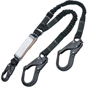 Rigger Safety 6 Fixed Shock-Pack Y Lanyard w/ Black Snap and Rebar Hook