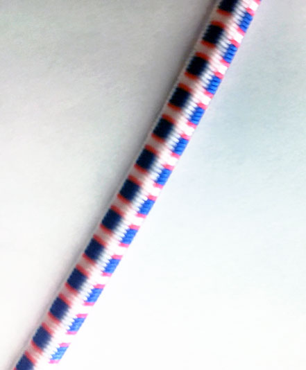 3/16 WHITE WITH RED & BLUE FIBERTEX BUNGEE CORD #9005