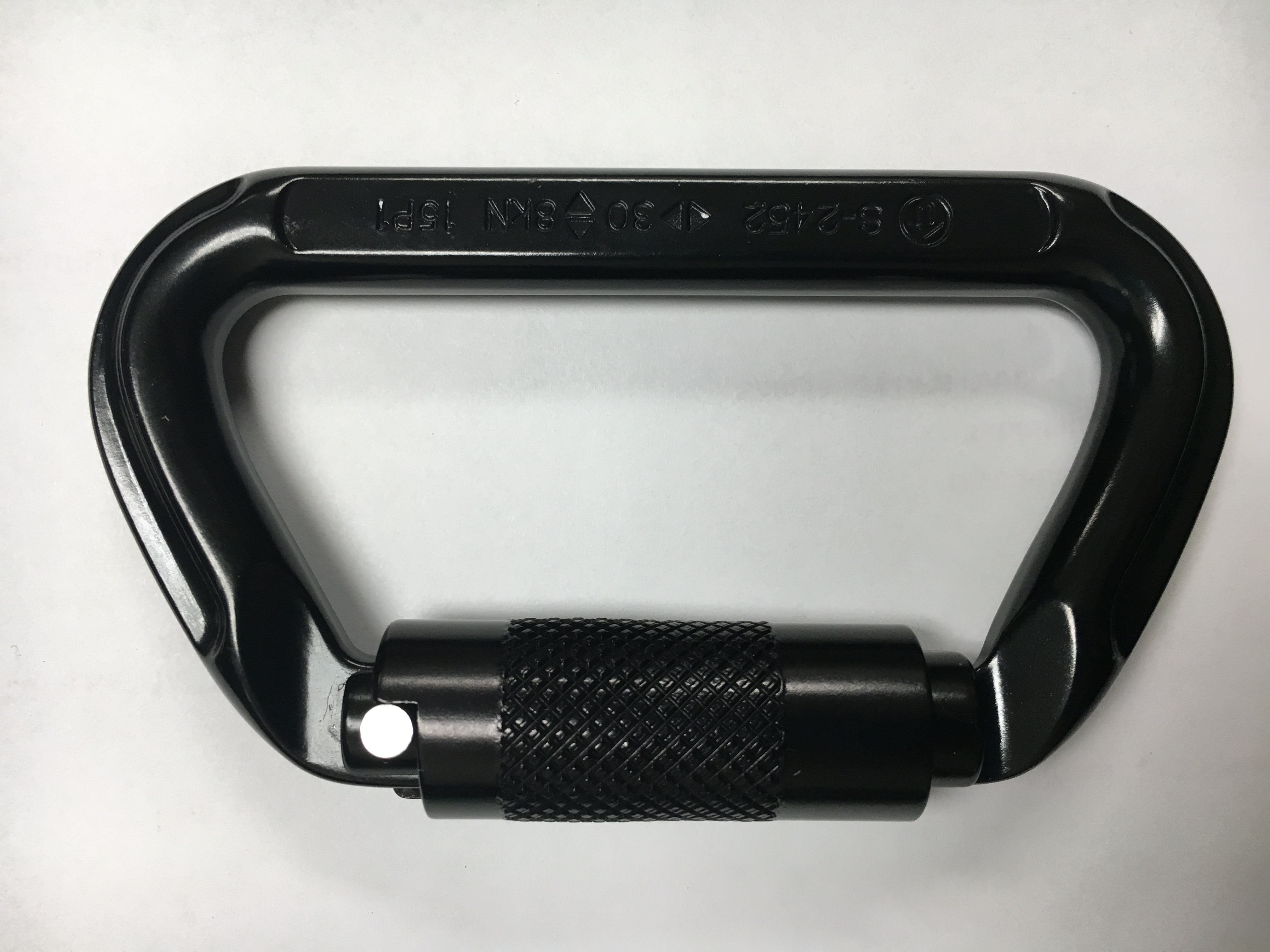 Black Aluminum D Autolock Carabiner