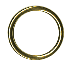 2 SOLID BRASS CAST ROUND RINGS, .260 DIA.
