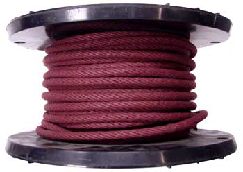 3/8 MAHOGANY COTTON BELL CORD WITH WIRE CORE CENTER