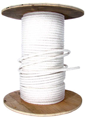 3/8 WHITE COTTON BELL CORD WITH WIRE CORE CENTER