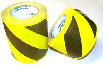 6 X 30 YARDS YELLOW/BLACK DIAGONAL CABLE PATH TAPE