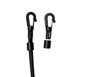 Two Piece Black Bungee Hook With Tongue for 6MM (1/4