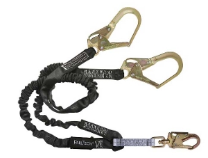 FALLTECH, 6' HEAVYWEIGHT ENERGY ABSORBING LANYARD, DOUBLE-LEG WITH STEEL CONNECTORS